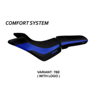 HOUSSE DE SELLE COMPATIBLE TRIUMPH TIGER 800/800 XC (10-20) MODÈLE PADOVA - Type : STANDARD, Logo : AVEC LOGO, Couleur : ARGENT