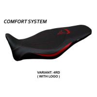 HOUSSE DE SELLE COMPATIBLE YAMAHA MT-09 (21-22) MODÈLE ATOS CONFORT, BLEU, AVEC - Logo : AVEC LOGO, Couleur : ROUGE, Type : ULTRAGRIP
