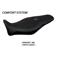 HOUSSE DE SELLE COMPATIBLE YAMAHA MT-09 (21-22) MODÈLE ATOS CONFORT, BLEU, AVEC - Logo : AVEC LOGO, Couleur : ARGENT, Type : ULTRAGRIP