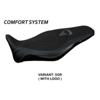 HOUSSE DE SELLE COMPATIBLE YAMAHA MT-09 (21-22) MODÈLE ATOS CONFORT, BLEU, AVEC - Logo : AVEC LOGO, Couleur : ARGENT, Type : ULTRAGRIP