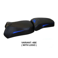 HOUSSE DE SELLE COMPATIBLE YAMAHA SUPER TENERE 1200 (10-20) MODÈLE MAUI - Logo : AVEC LOGO, Couleur : NOIR, Type : STANDARD