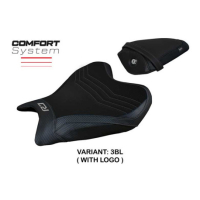 HOUSSE DE SELLE COMPATIBLE YAMAHA R7 (21-22) MODÈLE THERA - Couleur : NOIR, Type : STANDARD, Logo : AVEC LOGO