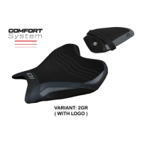 HOUSSE DE SELLE COMPATIBLE YAMAHA R7 (21-22) MODÈLE THERA - Logo : AVEC LOGO, Couleur : ROUGE BLANC, Type : STANDARD
