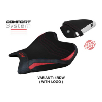 HOUSSE DE SELLE COMPATIBLE YAMAHA R7 (21-22) MODÈLE THERA - Logo : AVEC LOGO, Couleur : ROUGE BLANC, Type : STANDARD