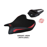 HOUSSE DE SELLE COMPATIBLE YAMAHA R7 (21-22) MODÈLE THERA - Logo : AVEC LOGO, Couleur : ROUGE BLANC, Type : STANDARD