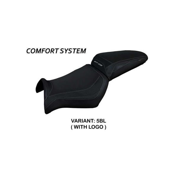 HOUSSE DE SELLE COMPATIBLE YAMAHA MT-03 (06-14) MODÈLE ALGAR - Logo : AVEC LOGO, Couleur : BLANC, Type : STANDARD