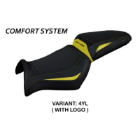 HOUSSE DE SELLE COMPATIBLE YAMAHA MT-03 (06-14) MODÈLE ALGAR - Logo : AVEC LOGO, Couleur : BLANC, Type : STANDARD