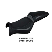 HOUSSE DE SELLE COMPATIBLE YAMAHA MT-03 (06-14) MODÈLE ALGAR - Logo : AVEC LOGO, Couleur : BLANC, Type : STANDARD