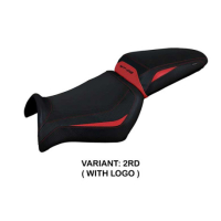 HOUSSE DE SELLE COMPATIBLE YAMAHA MT-03 (06-14) MODÈLE ALGAR - Logo : AVEC LOGO, Couleur : BLANC, Type : STANDARD