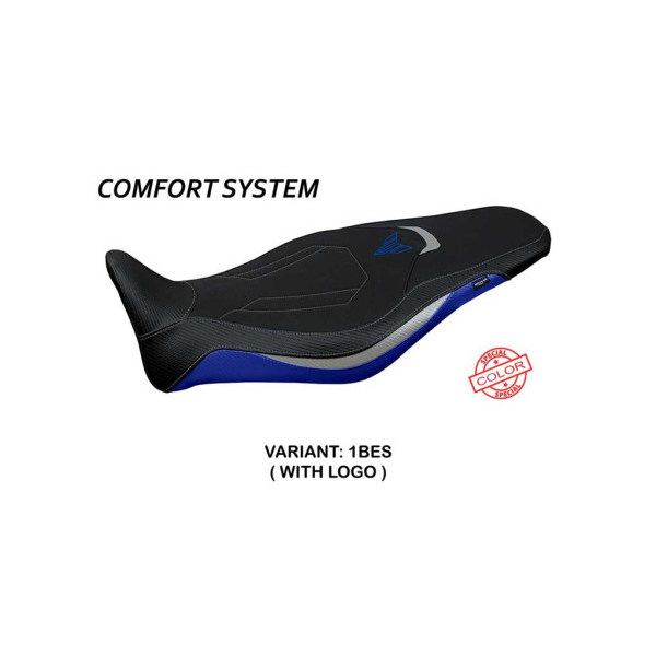 HOUSSE DE SELLE COMPATIBLE YAMAHA MT-09 (21-22) MODÈLE ATOS SPECIAL COLOR - Logo : AVEC LOGO, Couleur : ROUGE GRIS, Type : STANDARD