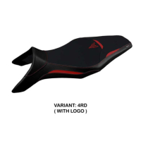 HOUSSE DE SELLE COMPATIBLE YAMAHA MT-09 (13-20) MODÈLE ASHA - Logo : AVEC LOGO, Couleur : NOIR, Type : STANDARD