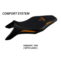 HOUSSE DE SELLE COMPATIBLE YAMAHA MT-09 (13-20) MODÈLE ASHA - Couleur : ORANGE, Logo : AVEC LOGO, Type : ULTRAGRIP
