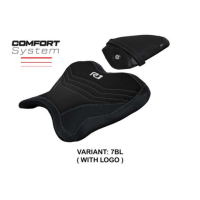HOUSSE DE SELLE COMPATIBLE YAMAHA R1 (15-22) MODÈLE KAGRAN ULTRAGRIP, NOIR, AVEC - Logo : AVEC LOGO, Couleur : NOIR, Type : ULTRAGRIP
