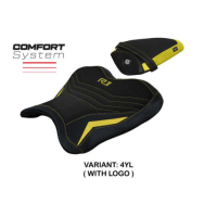 HOUSSE DE SELLE COMPATIBLE YAMAHA R1 (15-22) MODÈLE KAGRAN ULTRAGRIP, NOIR, AVEC - Couleur : ROUGE, Logo : AVEC LOGO, Type : ULTRAGRIP