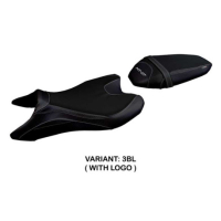 HOUSSE DE SELLE COMPATIBLE YAMAHA MT-07 (18-22) MODÈLE SANYA - Logo : AVEC LOGO, Couleur : NOIR, Type : ULTRAGRIP