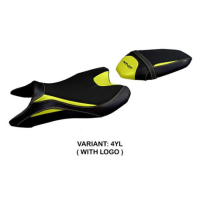 HOUSSE DE SELLE COMPATIBLE YAMAHA MT-07 (18-22) MODÈLE SANYA - Logo : AVEC LOGO, Couleur : NOIR, Type : ULTRAGRIP