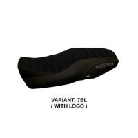 HOUSSE DE SELLE COMPATIBLE  YAMAHA XSR 900 (16-20) MODÈLE PUERTO RICO 5 - Logo : AVEC LOGO, Couleur : GRIS GRIS, Type : STANDARD