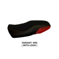 HOUSSE DE SELLE COMPATIBLE  YAMAHA XSR 900 (16-20) MODÈLE PUERTO RICO 5 - Couleur : BLANC, Type : STANDARD, Logo : AVEC LOGO