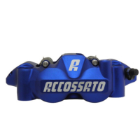 ETRIER MONOBLOC DROIT FORGE ENTRAXE 108 - Version : plaquettes ZXC, Couleur : anodisé bleu