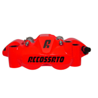 ETRIER MONOBLOC DROIT FORGE ENTRAXE 108 - Version : plaquettes ZXC, Couleur : anodisé or 