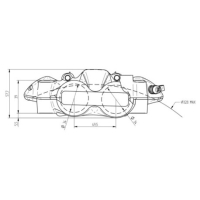 ETRIER MONOBLOC DROIT FORGE ENTRAXE 108 - Version : plaquettes ZXC, Couleur : anodisé or