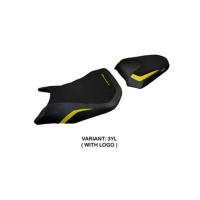 HOUSSE DE SELLE COMPATIBLE HONDA CB 750 HORNET (2023) MODÈLE TOYAMA - Logo : AVEC LOGO, Couleur : BLANC, Type : STANDARD