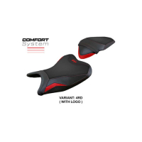 HOUSSE DE SELLE COMPATIBLE NINJA 400 18/23 MODELE RIBERA - Type : STANDARD, Logo : AVEC LOGO, Couleur : GRIS GRIS
