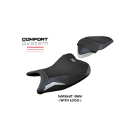 HOUSSE DE SELLE COMPATIBLE NINJA 400 18/23 MODELE RIBERA - Logo : AVEC LOGO, Couleur : GRIS GRIS, Type : STANDARD