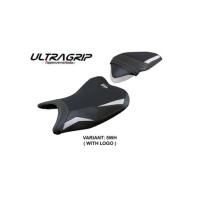 HOUSSE DE SELLE COMPATIBLE NINJA 400 18/23 MODELE RIBERA - Couleur : BLANC, Logo : AVEC LOGO, Type : ULTRAGRIP