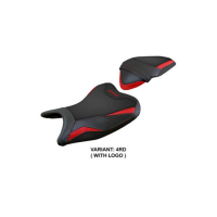 HOUSSE DE SELLE COMPATIBLE AVEC KAWASAKI Z 400 (18-23) MODÈLE ARAGONA - Couleur : ROUGE, Type : STANDARD, Logo : AVEC LOGO