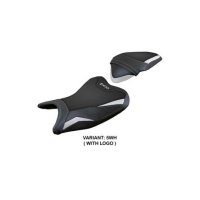 HOUSSE DE SELLE COMPATIBLE AVEC KAWASAKI Z 400 (18-23) MODÈLE ARAGONA - Logo : AVEC LOGO, Couleur : BLANC, Type : STANDARD