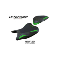 HOUSSE DE SELLE COMPATIBLE AVEC KAWASAKI Z 400 (18-23) MODÈLE ARAGONA - Couleur : BLANC, Logo : AVEC LOGO, Type : ULTRAGRIP