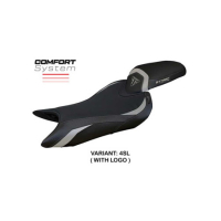 HOUSSE DE SELLE COMPATIBLE TRIUMPH STREET TRIPLE 765 (2023) MODÈLE NORWICH - Type : STANDARD, Logo : AVEC LOGO, Couleur : ARGENT