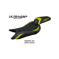 HOUSSE DE SELLE COMPATIBLE TRIUMPH STREET TRIPLE 765 (2023) MODÈLE NORWICH - Logo : AVEC LOGO, Couleur : JAUNE, Type : STANDARD