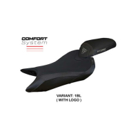 HOUSSE DE SELLE COMPATIBLE TRIUMPH STREET TRIPLE 765 (2023) MODÈLE NORWICH - Logo : AVEC LOGO, Couleur : GRIS GRIS, Type : ULTRAGRIP 