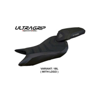 HOUSSE DE SELLE COMPATIBLE TRIUMPH STREET TRIPLE 765 (2023) MODÈLE NORWICH - Logo : AVEC LOGO, Couleur : GRIS GRIS, Type : ULTRAGRIP