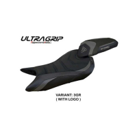 HOUSSE DE SELLE COMPATIBLE TRIUMPH STREET TRIPLE 765 (2023) MODÈLE NORWICH - Logo : AVEC LOGO, Couleur : GRIS GRIS, Type : ULTRAGRIP