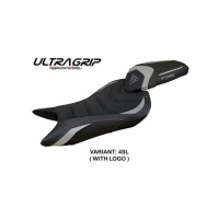 HOUSSE DE SELLE COMPATIBLE TRIUMPH STREET TRIPLE 765 (2023) MODÈLE NORWICH - Logo : AVEC LOGO, Couleur : GRIS GRIS, Type : ULTRAGRIP