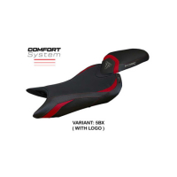 HOUSSE DE SELLE COMPATIBLE TRIUMPH STREET TRIPLE 765 (2023) MODÈLE NORWICH - Couleur : BLANC, Logo : AVEC LOGO, Type : ULTRAGRIP