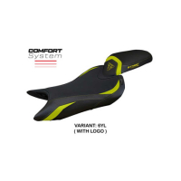 HOUSSE DE SELLE COMPATIBLE TRIUMPH STREET TRIPLE 765 (2023) MODÈLE NORWICH - Couleur : BLANC, Logo : AVEC LOGO, Type : ULTRAGRIP