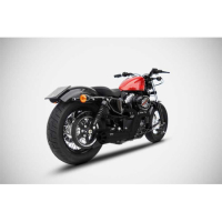LIGNE COMPLETE ZARD CONIQUE HARLEY DAVIDSON SPORTSTER - Options : sans option, Matière : inox, Embout : embout aluminium, Version : homologué