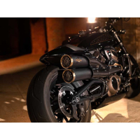SILENCIEUX ZARD TOP GUN HARLEY DAVIDSON SPORTSTER S 1250 - Options : noir, Matière : inox, Embout : embout bronze, Version : homologué 