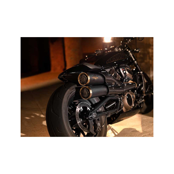 SILENCIEUX ZARD TOP GUN HARLEY DAVIDSON SPORTSTER S 1250 - Options : noir, Version : homologué, Embout : embout bronze, Matière : inox