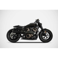 SILENCIEUX ZARD TOP GUN HARLEY DAVIDSON SPORTSTER S 1250 - Options : noir, Version : homologué, Embout : embout bronze, Matière : inox