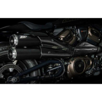 SILENCIEUX ZARD TOP GUN HARLEY DAVIDSON SPORTSTER S 1250 - Options : noir, Matière : inox, Embout : embout bronze, Version : homologué