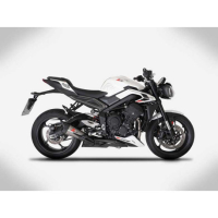 LIGNE COMPLETE ZARD TRIUMPH STREET TRIPLE 765 2023 - Options : noir, Version : homologué, Embout : embout carbone, Matière : inox