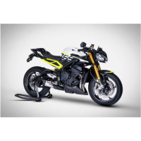 LIGNE COMPLETE ZARD TRIUMPH STREET TRIPLE 765 2023 - Options : noir, Version : homologué, Embout : embout carbone, Matière : inox