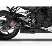 LIGNE COMPLETE ZARD TRIUMPH STREET TRIPLE 765 2023 - Version : racing, Options : noir, Matière : titane, Embout : embout carbone