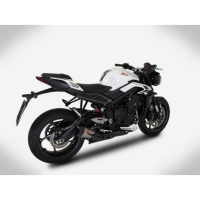 LIGNE COMPLETE ZARD TRIUMPH STREET TRIPLE 765 2023 - Options : noir, Matière : titane, Embout : embout carbone, Version : homologué