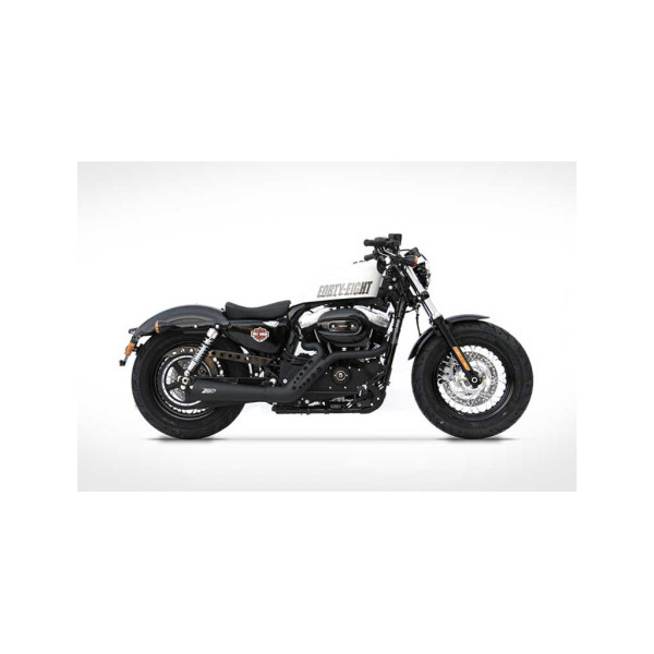 LIGNE COMPLETE ZARD SPORT HARLEY DAVIDSON SPORTSTER - Options : noir, Version : homologué, Embout : embout inox, Matière : inox